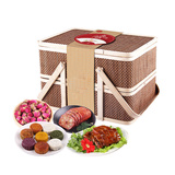 双层竹篮装月饼礼盒-广式蛋黄莲蓉豆